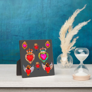Mexican Milagros Charms Hearts Fotoplatte