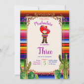 Mexican Muchachito Cactus Birthday Einladung (Vorderseite)