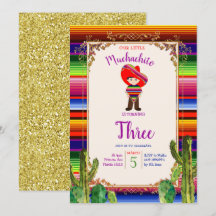 Mexican Muchachito Cactus Birthday Einladung