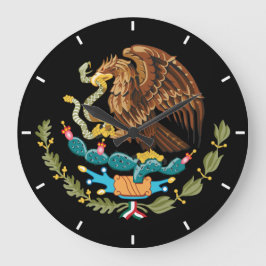 Mexican National Pride Coat of Arms Wall Clock Große Wanduhr
