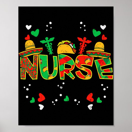 Mexican Nurse Taco Stethoscope Cinco De Mayo Poster (Vorne)