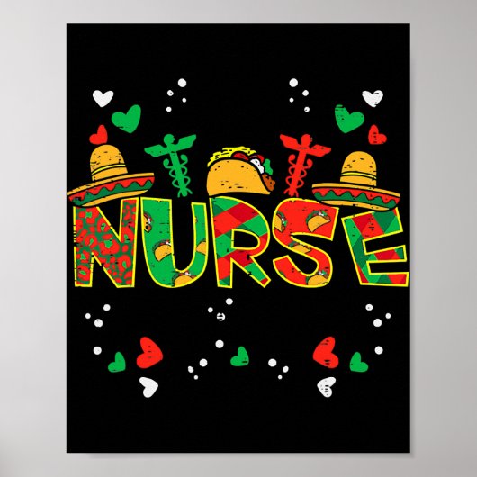 Mexican Nurse Taco Stethoscope Cinco De Mayo Poster (Vorne)