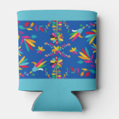 Mexican Otomi Design in Blues - Can Cooler Dosenkühler (Rückseite)