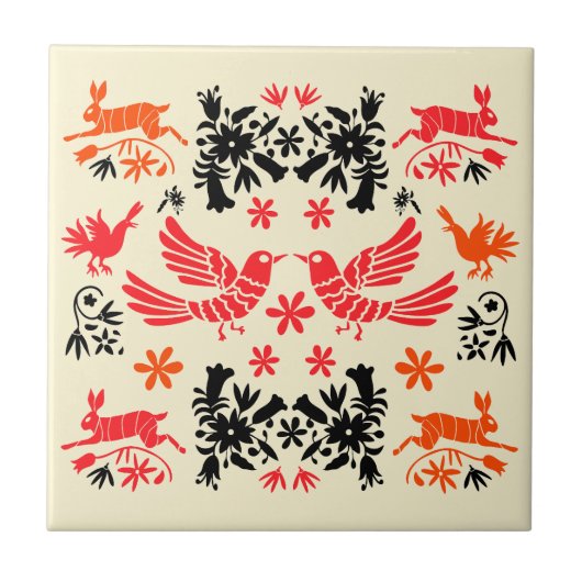 Mexican Otomi Home Decor Fliese (Vorderseite)