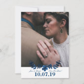 Mexican Otomi Save the Date Card - Navy (Vorderseite)