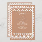 Mexican Papel Picado Boho Barro Brautparty Menükarte (Vorne/Hinten)