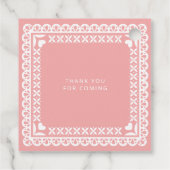 Mexican Papel Picado Cielito Lindo Baby Dusche Geschenkanhänger (Rückseite)