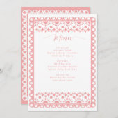 Mexican Papel Picado Cielito Lindo Baby Dusche Menükarte (Vorne/Hinten)