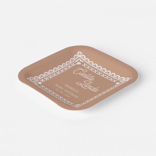 Mexican Papel Picado Cielito Lindo Baby Dusche Pappteller (Gewinkelt)