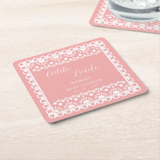 Mexican Papel Picado Cielito Lindo Baby Dusche Rechteckiger Pappuntersetzer (angewinkelt)