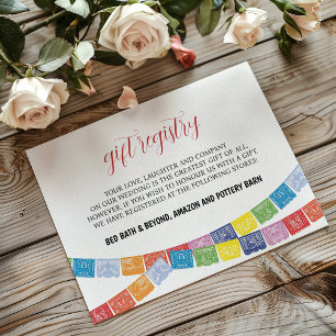 Mexican Papel Picado Elegante Colorful Boda Weddin Begleitkarte