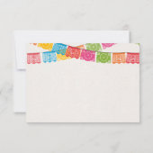Mexican Papel Picado Elegante Colorful Boda Weddin RSVP Karte (Rückseite)