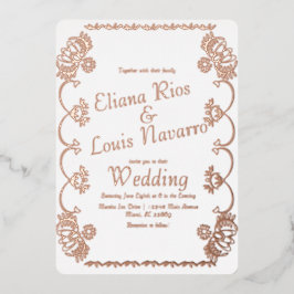 Mexican Papel Picado Folk Wedding gepresst Folieneinladung