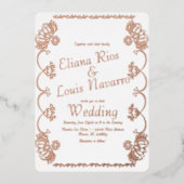 Mexican Papel Picado Folk Wedding gepresst Folieneinladung (Vorderseite)