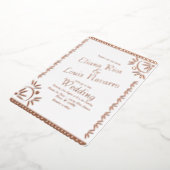 Mexican Papel Picado Gold Wedding Pressed Foil Inv Folieneinladung (Gedreht)