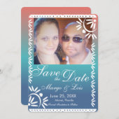 Mexican Papel Picado Gradient Save the Date Einladung (Vorne/Hinten)