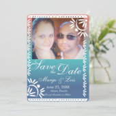 Mexican Papel Picado Gradient Save the Date Einladung (Stehend Vorderseite)
