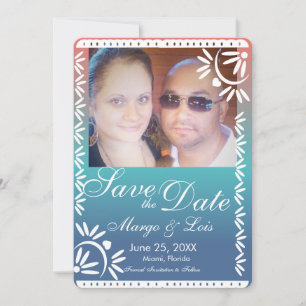 Mexican Papel Picado Gradient Save the Date Einladung