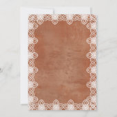 Mexican Papel Picado Terracotta White Boho Wedding Einladung (Rückseite)