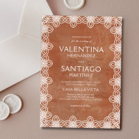 Mexican Papel Picado Terracotta White Boho Wedding