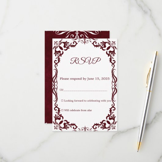 Mexican Papel Picado Wedding RSVP Card (Vorderseite/Rückseite Beispiel)