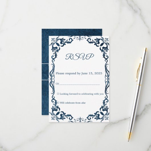 Mexican Papel Picado Wedding RSVP Card (Vorderseite/Rückseite Beispiel)