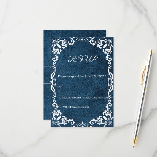 Mexican Papel Picado Wedding RSVP Card (Vorderseite/Rückseite Beispiel)