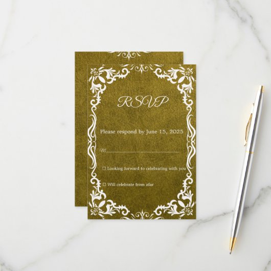 Mexican Papel Picado Wedding RSVP Card Karte (Vorderseite/Rückseite Beispiel)