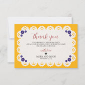 Mexican Papel Picado Yellow Nuestra Boda Wedding Dankeskarte (Vorderseite)