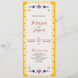 Mexican Papel Picado Yellow Nuestra Boda Wedding Programm