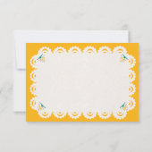 Mexican Papel Picado Yellow Nuestra Boda Wedding RSVP Karte (Rückseite)
