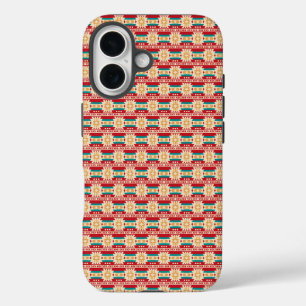 Mexican Pattern in Beige and Red iPhone 16 Hülle