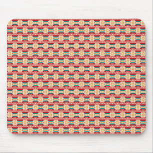 Mexican Pattern in Beige and Red Mousepad