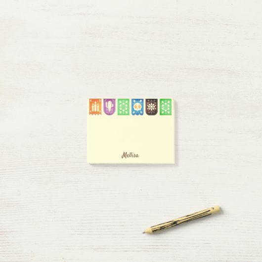 Mexican Picado Banner DIY Your Name Post-it Notes Klebezettel (Auf Schreibtisch)