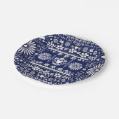 Mexican Picado Blue White Paper Hochzeit Pappteller (Schrägansicht)