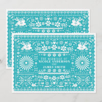 Mexican Picado Cut Turquoise Aquamarine Hochzeitsh