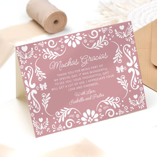 Mexican Pink Baby Dusche Danke Karte