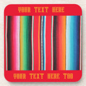 Mexican Poncho Serape Untersetzer - Custom Text Dr (Vorderseite)