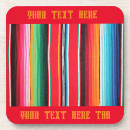 Mexican Poncho Serape Untersetzer - Custom Text Dr