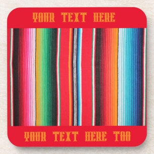 Mexican Poncho Serape Untersetzer - Custom Text Dr