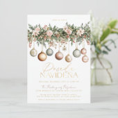 Mexican Posada Navideña Elegante Ornamente Einladung (Stehend Vorderseite)