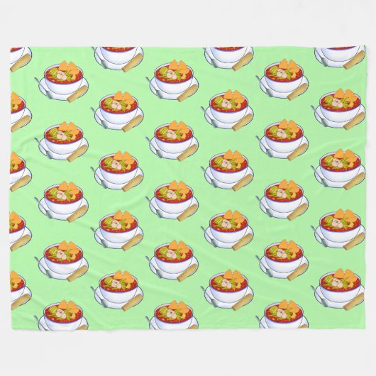 Mexican Pozole Rojo De Pollo Fleecedecke (Vorderseite (Horizontal))