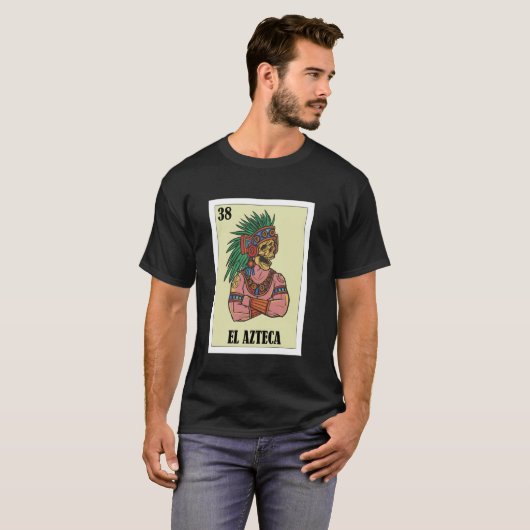 Mexican Pride Aztec Warrior Design - El Azteca T-Shirt (Vorne ganz)