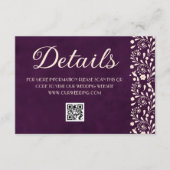 Mexican Purple Wedding Details QR code Begleitkarte (Vorderseite)
