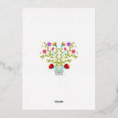 Mexican Quinceanera Fiesta Floral Real Gold Folieneinladung (Rückseite)