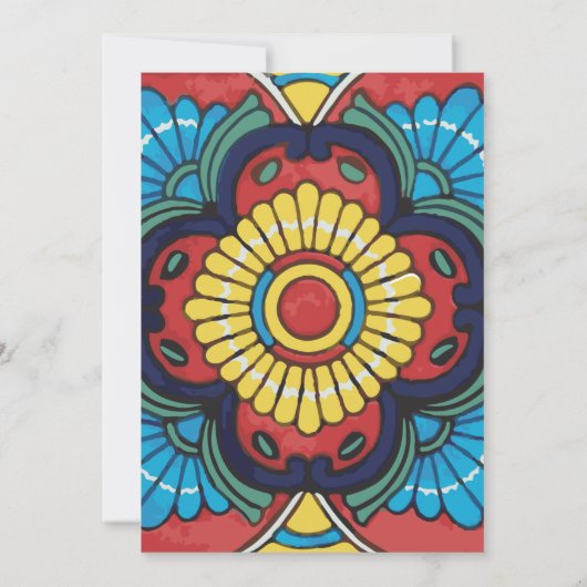 Mexican red talavera tile einladung (Rückseite)