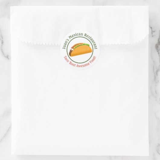 Mexican Restaurant Taco Logo Runder Aufkleber (Tasche)