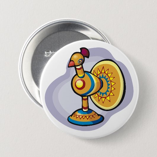 Mexican Rooster Toy Button (Vorne & Hinten)