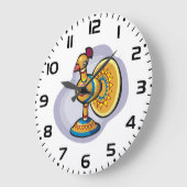 Mexican Rooster Toy Große Wanduhr (Winkel)
