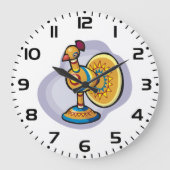 Mexican Rooster Toy Große Wanduhr (Vorderseite)